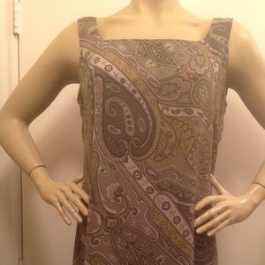 Sleeveless Paisley Green Dress